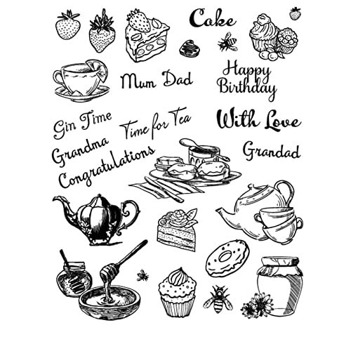 arriettycraft Cakes Tea Time Honig Geburtstag Glückwünsche Biene für Kartenherstellung Dekoration und DIY Scrapbooking von arriettycraft