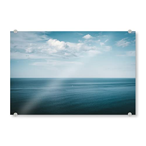 artboxONE Acrylglasbild 90x60 cm Natur Segeln in Nordspanien Bild hinter Acrylglas - Bild segelboot Boot Meer von artboxONE