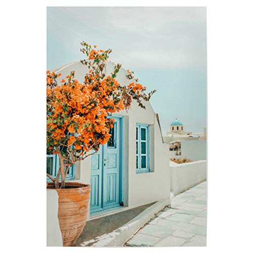 artboxONE Poster 90x60 cm Städte Greece Airbnb, Greece Photography - Bild Greece Blumen Bougainvillea von artboxONE