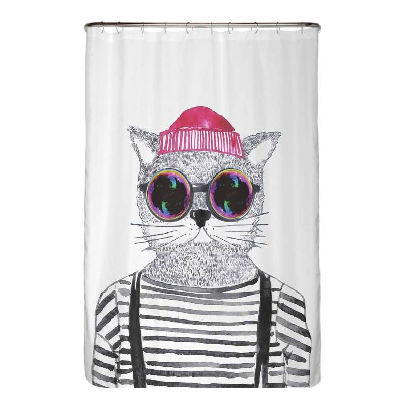 Recycling-Duschvorhang Hipster Katze von arteneur