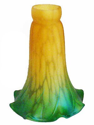 Lampenschirm mit Ersatzglas, für Lampen und Leuchter, Liberty Flute, Farben: Organge, Grün von arterameferro