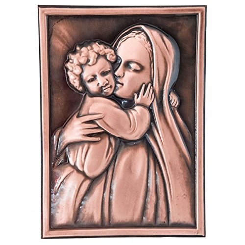 arterameferro Deko-Kupfer-Wand Madonna mit Jesus Kind von arterameferro