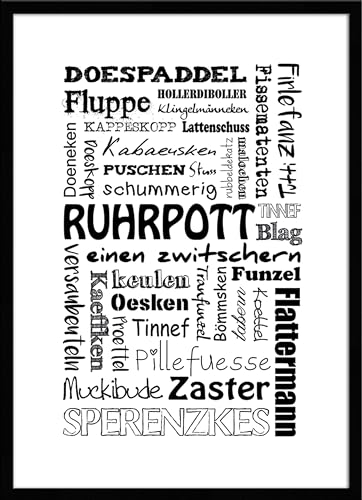 artissimo, Spruch-Bild gerahmt, 51x71cm, PE6038-ER, Ruhrpott-Sprache, Bild, Spruch-Poster mit Rahmen, Ruhrgebiet von artissimo