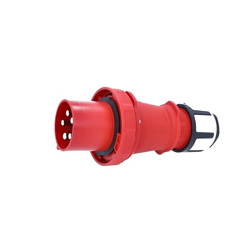 as - Schwabe CEE Stecker 400V/125A/5-polig - Starkstrom Stecker mit Schraubanschlüssen - Stromstecker Schlagfest - Zugentlastung - Spritzwassergeschützt IP67 - Made in Germany - Rot, 61424 von as - Schwabe