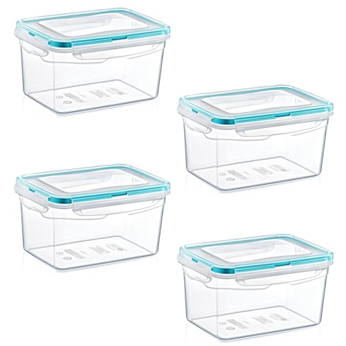 astor24 Premium 4er Set Frischhaltedosen- Set -1300ml - 100% luftdicht und auslaufsicher - Aufbewahrungsbox - Vorratsdosen - Spülmaschinen-, Gefrierschrank geeignet - BPA frei (1.3 L | 4er Set) von astor24