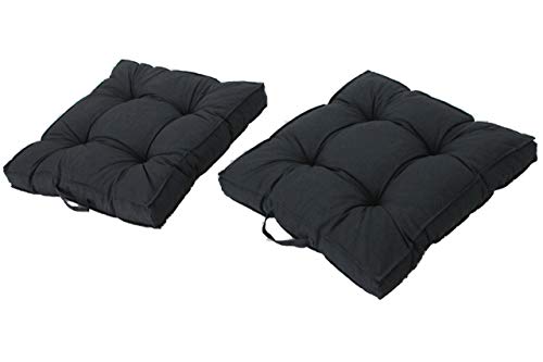 Chicreat Kastenkissen Loungekissen, 2er-Set 60 x 60 cm Dunkelgrau von Chicreat