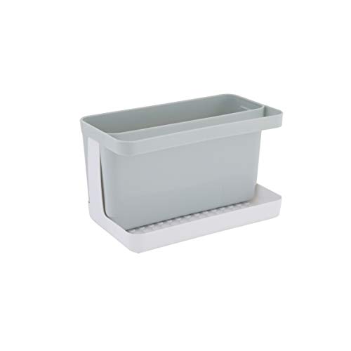 axentia 130669 Caddy Ordnungshelfer Spüle Spülbecken-Organizer für die Küche, Kunststoff, grau/weiß, ca. 20 x 12 x 11 cm von axentia
