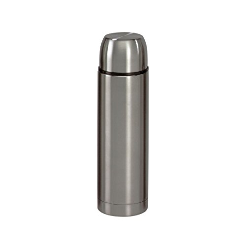 axentia Edelstahl-Isolierbehälter Isolierflasche für Warm-und Kaltgetränke, silber, ca. 750 ml von axentia