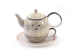 Tea for one Set "Sao" Keramik mit Goldauflage 4-teilig, Kanne: 0,4 l, Tasse: 0,2 l von Cha Cult