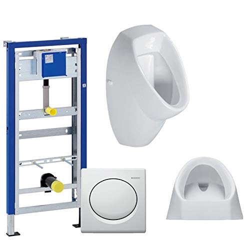 GEBERIT Duofix Vorwandelement Basic 130cm + Urinal EURO LIFE + Betätigungsplatte HYBASIC pneumatisch von badosan