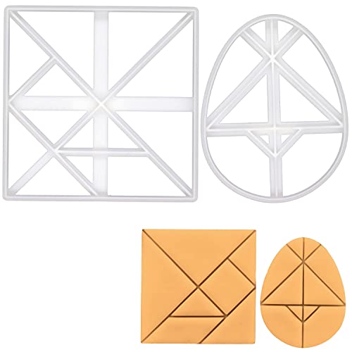 2er Set Tangram Ausstechformen (Formen: Quadrat-Tangram und Ei-Tangram), 2 Teile, Bakerlogy von bakerlogy