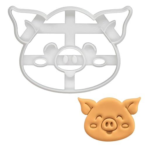BAKERLOGY Glückliches Schwein Ausstechform - Detailliertes Keksausstecher-Design zum Backen und Basteln, ideal für Fondant, Teig, Ton von bakerlogy