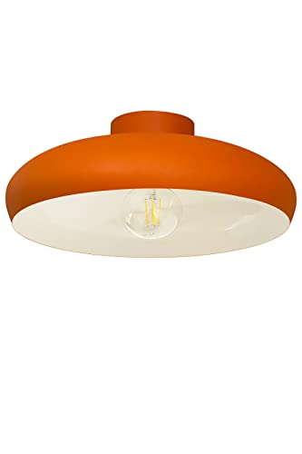 bamyum Deckenlampe Orange Weiß, Androa, Küchenlampe Ø40 cm 1 flammig, Deckenleuchte Orange Weiß E27, Küchenlampe Deckenleuchte Vintage, Deckenlampe Wohnzimmer, Deckenlampe Retro Vintage Schlafzimmer von bamyum