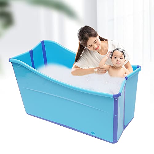 Blau Mobile Faltbare Badewanne, Erwachsene Sauna Bad Klappbadewanne Wanne, Babyschwimmbecken für Badezimmer In/Outdoor, 98 * 50 * 56cm von banborba