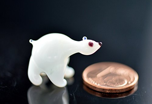 Bär Eisbär Mini - Figur aus Glas Kleiner Polarbär weiß - Glasfigur Miniatur Glastier Deko Setzkasten Vitrine von basticks