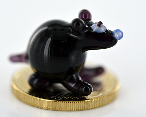 Bär Schwarz- Miniatur Figur Kleiner Schwarzbär aus Glas - Kleines Bärchen Glasfigur Glastier Setzkasten Vitrine von basticks