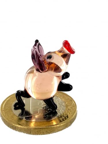 Schwein Mini Rosa Rot - Winzige Miniatur Figur aus Glas Schweinchen Deko Glücksbringer Setzkasten von basticks