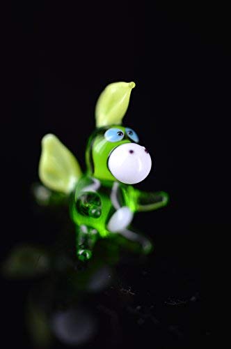 basticks Drache Mini Grün 2 - Miniatur Figur aus Glas grüner Drachen - Deko Setzkasten Vitrine von basticks