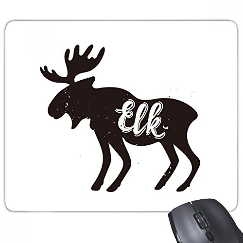 beatChong Elk Schwarzweiß-Tier Rectangle Griffige Gummi Mousepad Spiel Mauspad Geschenk von beatChong