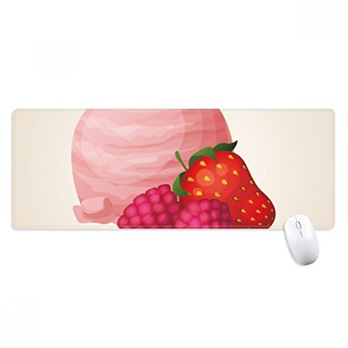 beatChong Erdbeer-Grape Rosa Eiscreme-Kugel-Anti-Rutsch-Mousepad Große Erweiterte Spiel Büro titched Kanten Computer-Mat Geschenk von beatChong