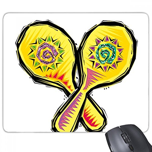 beatChong Handbemalte Gelb Racket Mexicon Kultur Element Illustration Rectangle Griffige Gummi Mousepad Spiel Mauspad Geschenk von beatChong