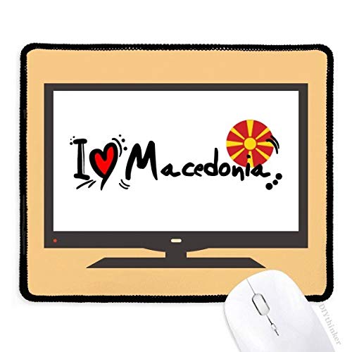 beatChong Ich Liebe Mazedonien Wort Flagge Liebes-Herz-Illustration Computer-Maus-Pad Anti-Rutsch-Gummi Mousepad Spiel Büro von beatChong