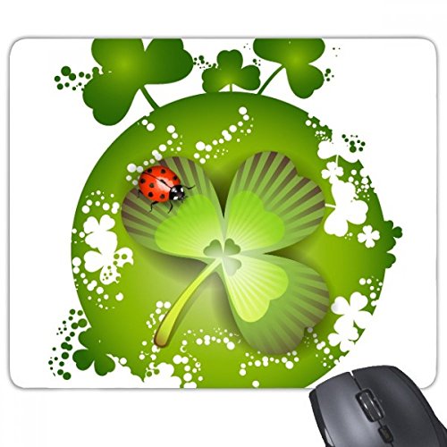 beatChong Marienkäfer Rundheits vierblättriges Kleeblatt Irland St. Patrick 's Day Rectangle Griffige Gummi Mousepad Spiel Mauspad Geschenk von beatChong