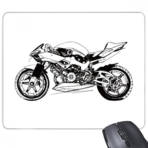 beatChong Schwarz Motorrad Illustration Muster Anti-Rutsch-Gummi Mousepad Spiel Büro Mauspad Geschenk von beatChong