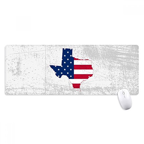beatChong Texas USA Karte Stars and Stripes-Flagge Form Griffige Mousepad Große Erweiterte Spiel Büro titched Kanten Computer-Mat Geschenk von beatChong