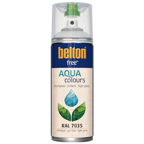 belton free Wasserlack RAL 7035 lichtgrau, hochglänzend, 400 ml - Geruchsneutral von belton