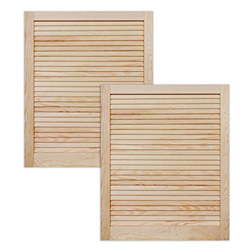 ben+camilla.com Lamellentür Holztür Natur 717 x 594 x 21 mm mit geschlossenen Lamellen für Regale, Schränke, Möbel | Kiefer Holz unbehandelt | Doppel-Paket 2-er Pack von ben+camilla.com