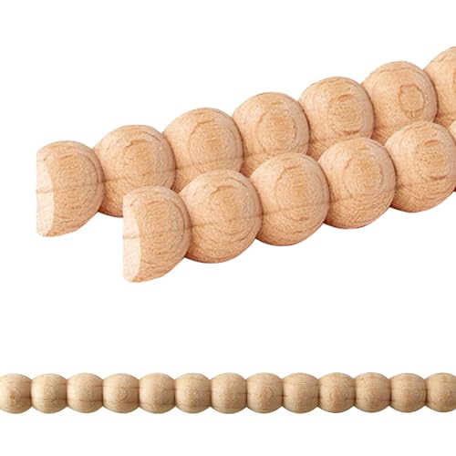 ben+camilla.com Ornament Leiste Holz für Möbel in 12 x 5,5 x 1000 mm | 2-er Set = 2 Meter | SB-730 Halbrundstab mit 3D Perlen Buche | Zierprofile Friesenleiste Wandleiste Profilleiste von ben+camilla.com