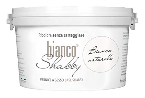 bianco Shabby® Bianco Naturale Kreidefarbe Wasserbasis für Alle Oberflächen einfach zu verarbeiten ohne schlechten Geruch - Chalk Paint Extra Matt (2,5 Liters) von bianco Shabby