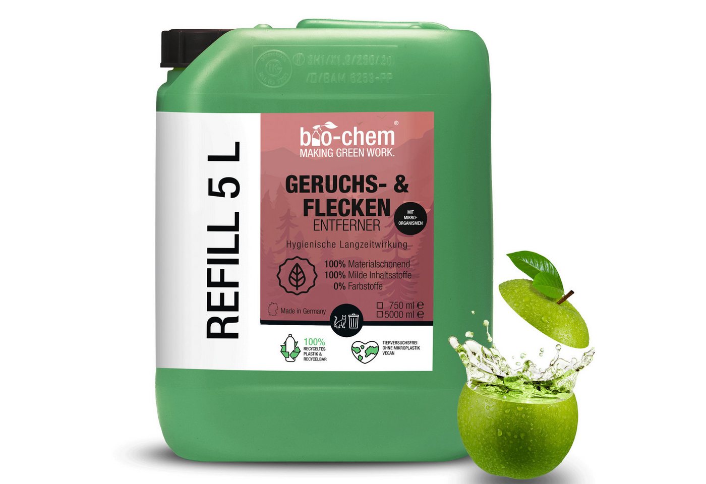 bio-chem Geruchs- und Fleckenentferner 5 l Kanister Fleckentferner von bio-chem