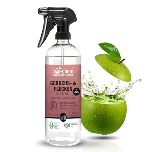 bio-chem Geruchsentferner Fleckenentferner Urinentferner - 750 ml - Wirksamer Geruchsneutralisierer gegen Katzenurin, Hundeurin, Tierurin - Gebrauchsfertiges Spray gegen Hundegeruch & Katzengeruch von bio-chem