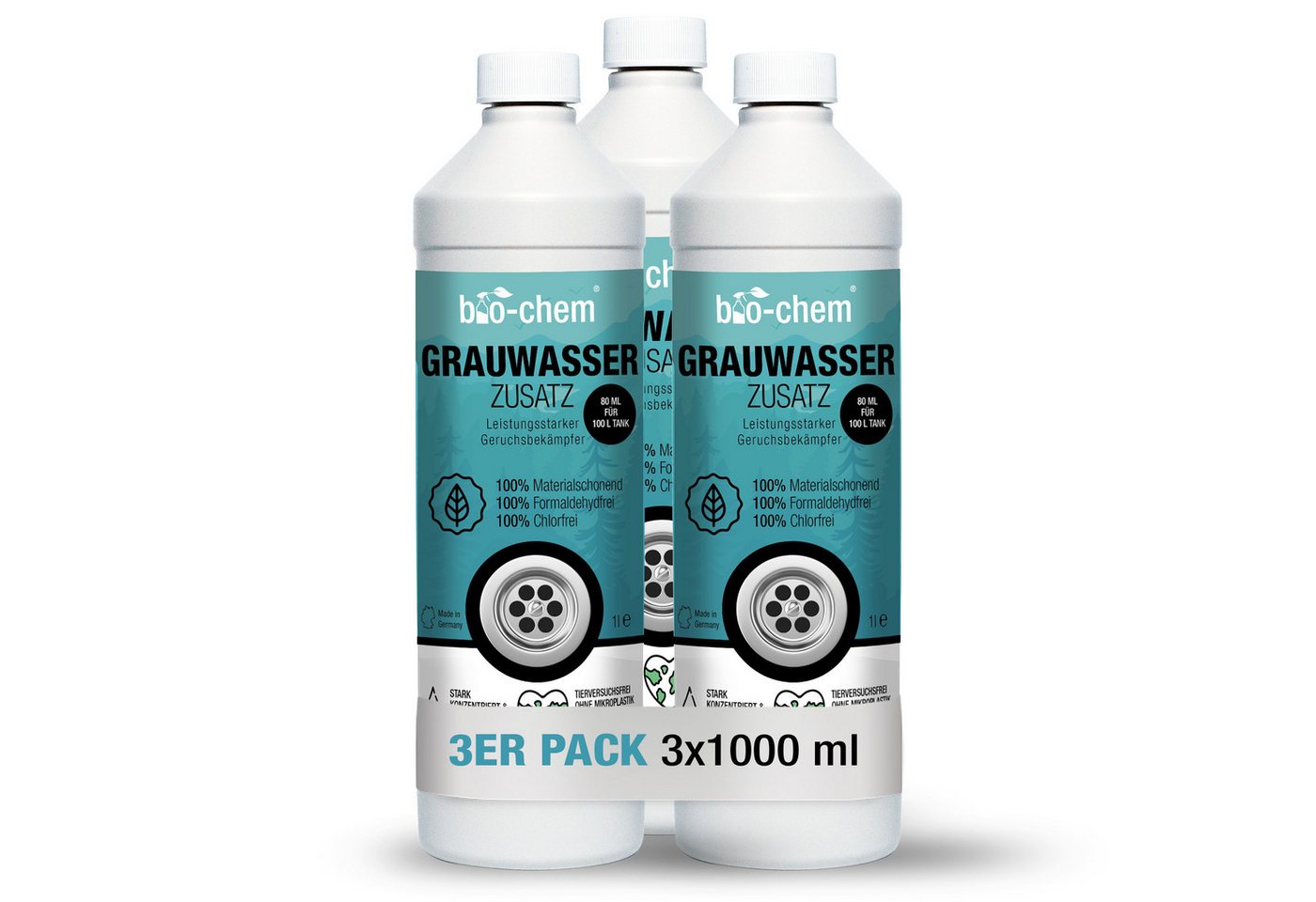 bio-chem Grauwasser-Zusatz 3x 1 l WC-Reiniger von bio-chem