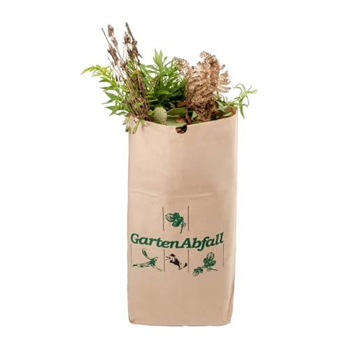 bioMat 120 Lt. kompostierbare Gartenabfallsäcke aus Kraftpapier, 2-lagig (25 Stk. Papiertüten) von bioMat