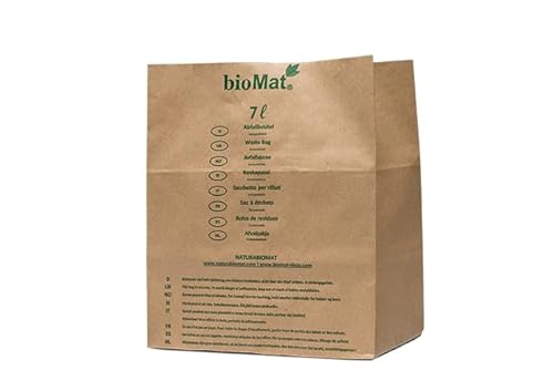 bioMat Kompostierbare 7l Biomülltüten aus Papier, 320 Biomüllbeutel aus Kraftpapier, Nassfest, Doppelter Boden, Made in Germany von bioMat