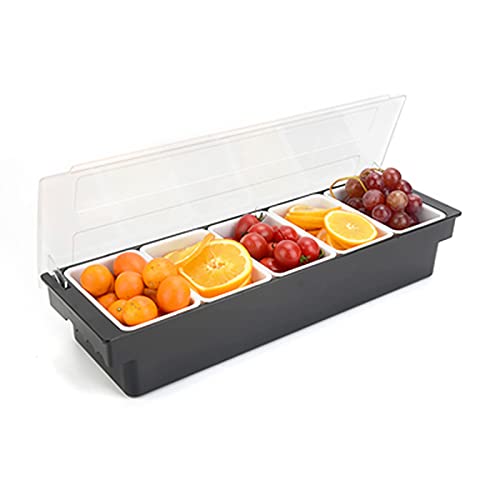 biusgiyeny ABS Obst Behälter Obstkiste abnehmbar Obstschachtel Multifunktionale Obstkiste Mit Deckel Für Küche, Esszimmer, Bar(5 Gitter) von biusgiyeny