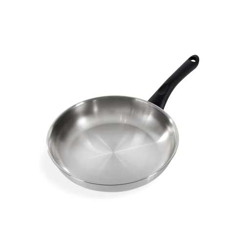 BK Cookware Bold Edelstahl Bratpfanne 24cm mit Deckel, induktionsgeeignet, satinierte Oberfläche, Stay Cool Griff, spülmaschinenfest, silber von BK