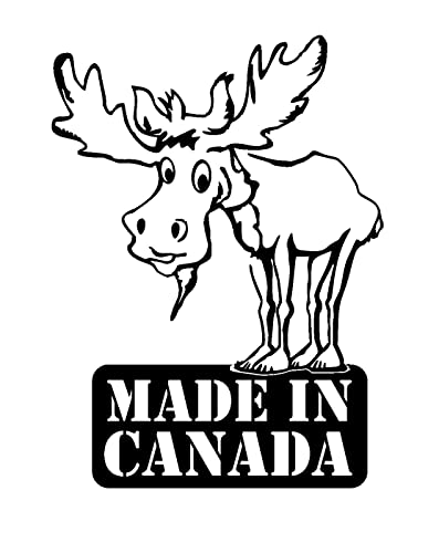 Autoaufkleber: 'Made in Canada - Elch' - KFZ-Aufkleber, Aufkleber Elche lustig (Weiß - 135 mm x 100 mm) von blattwerk-design
