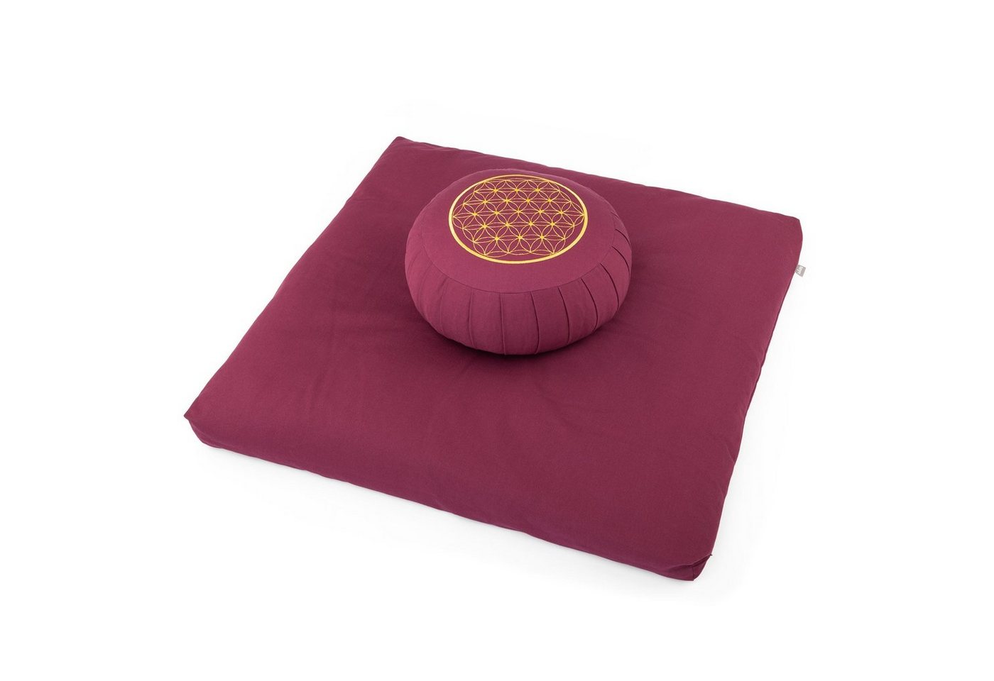 bodhi Meditationskissen Meditations-Set ECO: Kissen ZAFU + Zabuton, Stickerei Blume des Lebens von bodhi