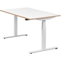 Höhenverstellbarer Schreibtisch "Easydesk", weiß, Tischplatte 140 x 80 cm weiß, elektrisch höhenverstellbar, Stehschreibtisch, Tischgestell von boho office