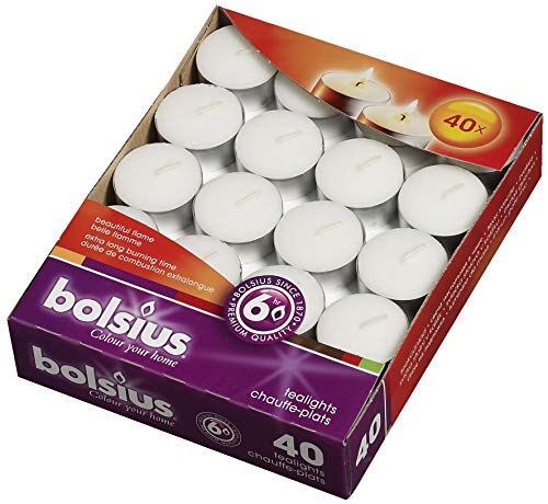 Bolsius - Teelichter - Weiß - Brenndauer 6 Stunden - 240 Stück - im Karton von bolsius