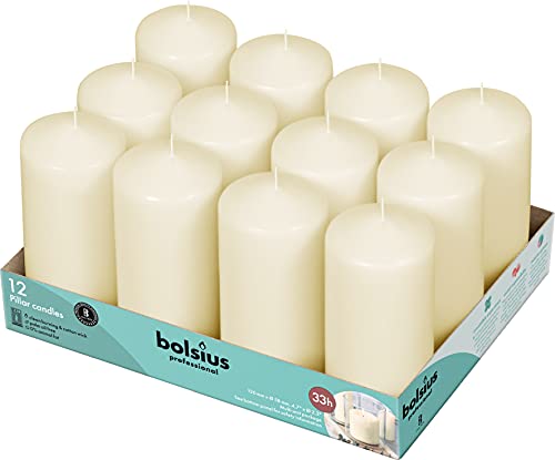 Bolsius basische Kerzen zur deko, Wachs, Elfenbein, dimensione Cero singolo: h 11.8 cm Ø5.8cm von bolsius