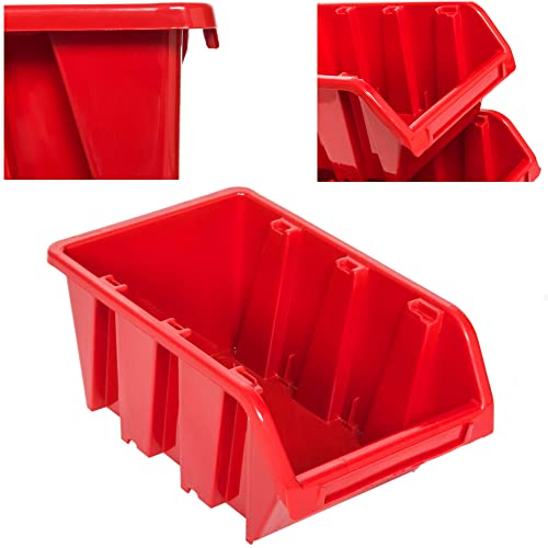 Stapelbox 10 Stck Stapelkiste Sortierbox Box 10x15x7 cm Rot | Werkstatt stapelkisten kunststoff lagerboxen stapelbar von botle