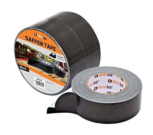 brackit Gewebeband extra stark 2er-Pack-Rollen Panzerband 48mm x 50 Klebeband schwarz Panzertape Abklebeband extrem stark Gewebeklebeband Gaffa tape von Brackit