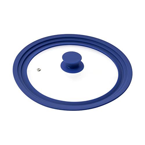 bremermann® Universal-Glasdeckel mit Silikonrand, 24/26/28 cm, mittel (Blau) von bremermann