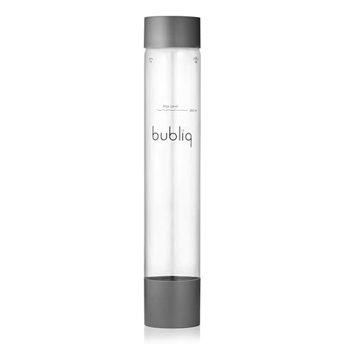 bubliq Flasche drink carbonator, Wassersprudler Flasche, Matt grau, 1 Liter, elegantes & schlankes Design, BPA-frei von bubliq