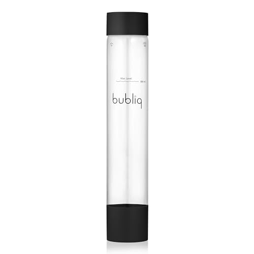 bubliq Flasche drink carbonator, Wassersprudler Flasche, Mattschwarz, 1 Liter, elegantes & schlankes Design, BPA-frei von bubliq